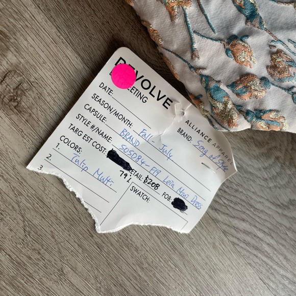 song of style leia one shoulder jacquard tulip floral mini holiday dress size xs - Picture 4 of 4